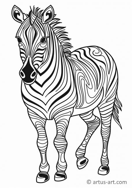 Pagina da colorare della zebra